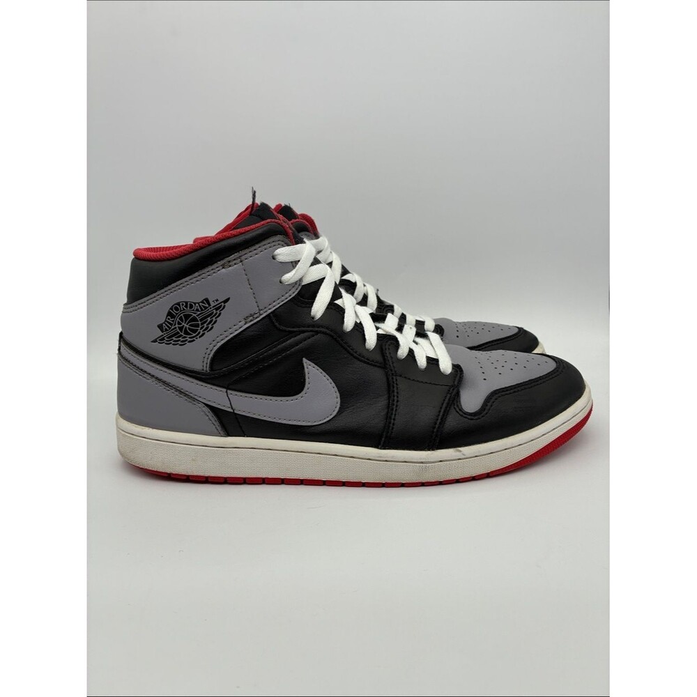 Nike Air Jordan 1 Mid Black Gray Red